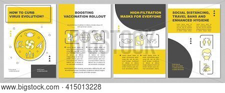 Curbing Virus Evolution Brochure Template. Boosting Vaccination. Flyer, Booklet, Leaflet Print, Cove