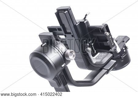 Gimbal Stabilizer 3-axis For Camera Isolated On White Background