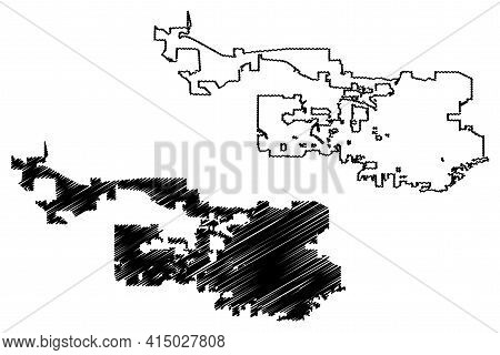 Arvada City, Colorado (united States Cities, United States Of America, Usa City) Map Vector Illustra