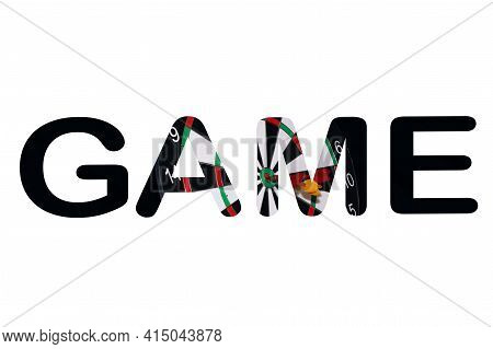 Word Gane Made From Darts Isolated On White