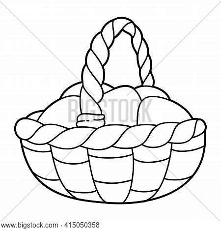 Vector Illustration Coloring Page With Cartoon Easter Eggs For Children, Coloring And Scrap Book, Pr