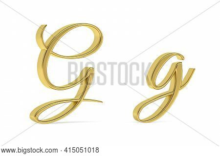 Golden 3d Decorative Letter G - Three Dimensional Uppercase And Lowercase G Written Decorative Font 