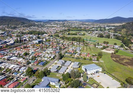 Aerial View Of Residential Housing In The Town Of Lithgow In Regional New South Wales In Australia
