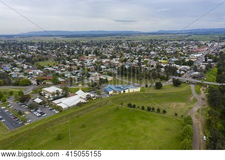 Aerial View Of The Township Of Singleton In The Hunter Valley In Regional New South Wales In Austral