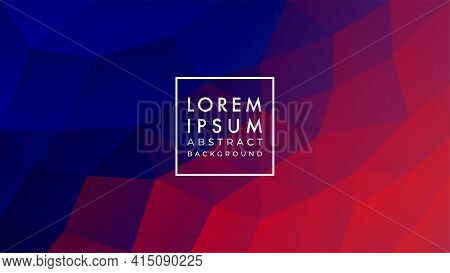 Low Poly Pattern Vector Illustration. Abstract Geometric Background Design Template. Dark Blue Red P