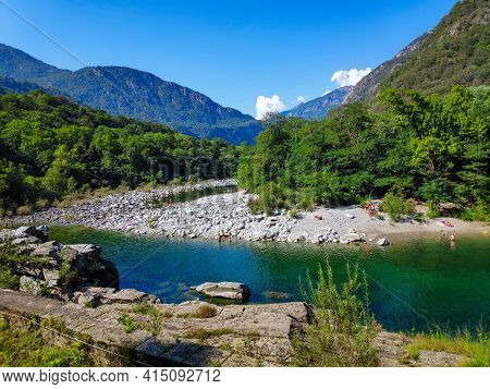 Maggia River Between Ponte Brolla And Avegno-gordevio, Ticino, Switzerland