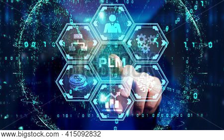 Plm Product Lifecycle Management System Technology Concept. Technology, Internet And Network Concept