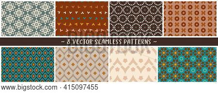 Earthy Tones Geometric Vector Patterns Set
