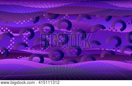 Abstract Dark Blue Water Waves, Layered Background. Vector Illustration Template For Web Banner, Pos