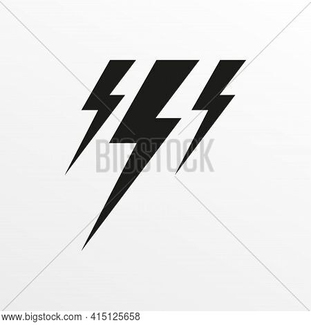 Thunder Icon. Lightning Symbol, Sign. Vector Illustration.