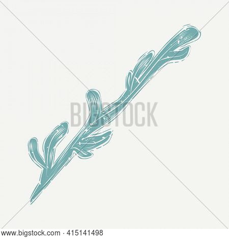 Muted green seaweed in cartoon illustration