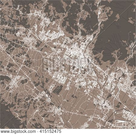 Map Of The City Of Prato, Italy