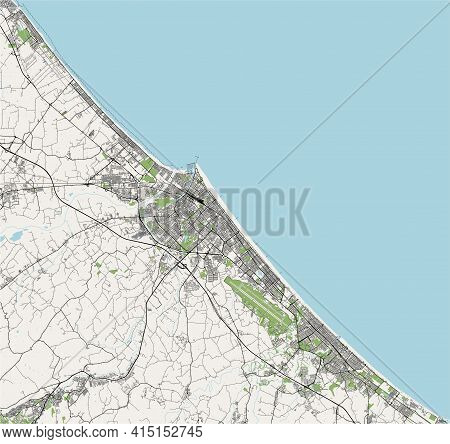 Map Of The City Of Rimini, Italy