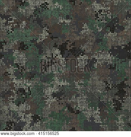 Texture Military Camouflage Seamless Pattern. Abstract Army Vector Illustration