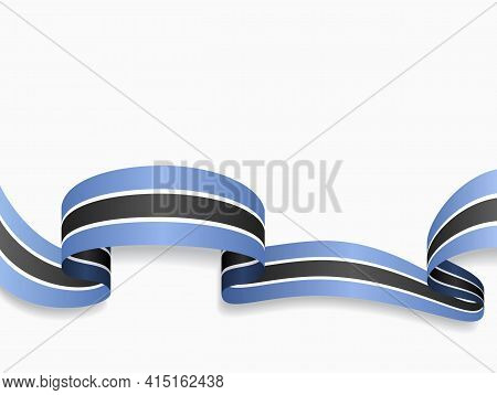 Botswanan Flag Wavy Abstract Background. Vector Illustration.