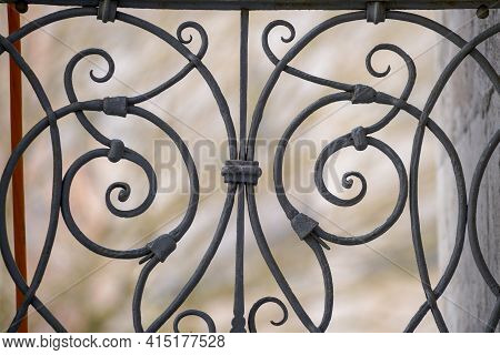 Elaborately Artfull Crafted Wrought Iron Work On Buildings In Germany, Bavaria
