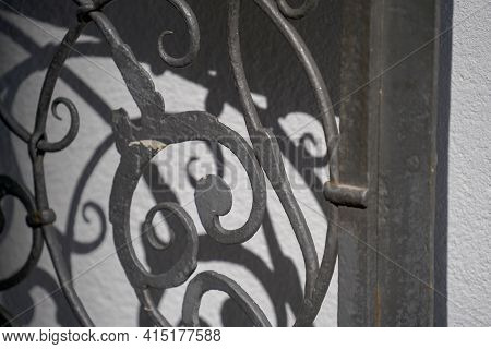 Elaborately Artfull Crafted Wrought Iron Work On Buildings In Germany, Bavaria