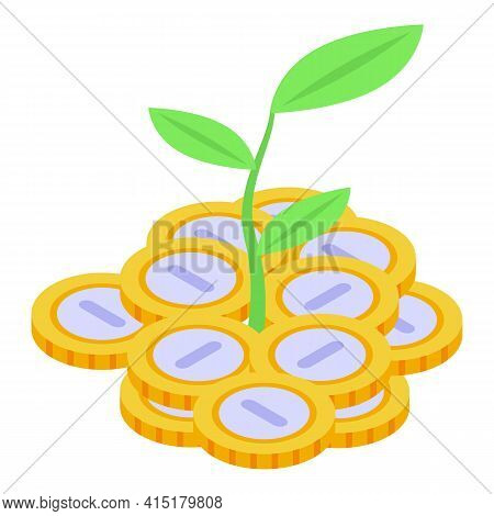 Plant Money Investments Icon. Isometric Of Plant Money Investments Vector Icon For Web Design Isolat