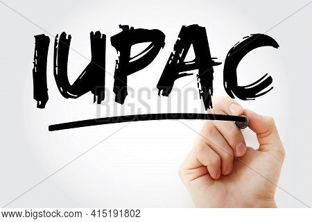 Iupac - International Union Of Pure And Applied Chemistry Acronym With Marker, Concept Background