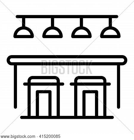 Bar Counter Stool Icon. Outline Bar Counter Stool Vector Icon For Web Design Isolated On White Backg
