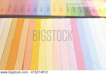 Color Card Palette, Samples For Colour Definition. Guide Of Paint Samples In The Colored Catalog