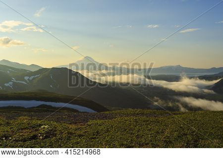 Sunrise View Near The Ilyinsky Volcano, Kamchatka Peninsula, Russia