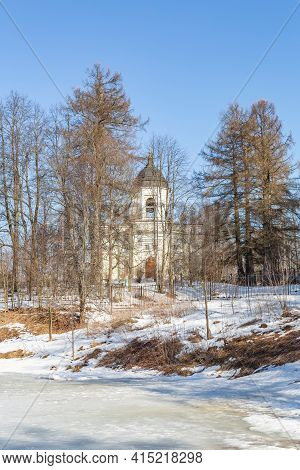 Facade Of The Church Of The Nativity Of The Virgin. Marfino, Russian Federation