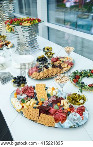 Delicious Dish On The Buffet Table. Cold Appetizers From The Chef For The Celebration