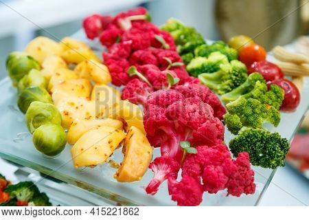 Delicious Dish On The Buffet Table. Cold Appetizers From The Chef For The Celebration