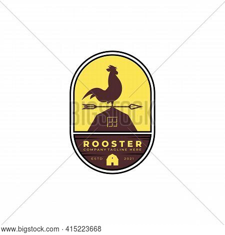 Vintage Weathercock Logo Vector Illustration Template Design , Weather Vane Or Wind Vane Creative Lo