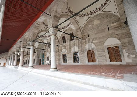 Istanbul, Turkey - March 03, 2021: Mihrimah Sultan Mosque In Edirnekapi District. Mosque Was Built I