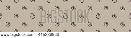 Hand Carved Orange Block Print Seamless Border Pattern. Rustic Naive Folk Motif Illustration Banner.