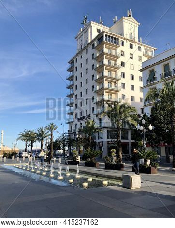 Cadiz, Andalucia, Spain - December 2019: Building Of The Newspaper Diario De Cadiz