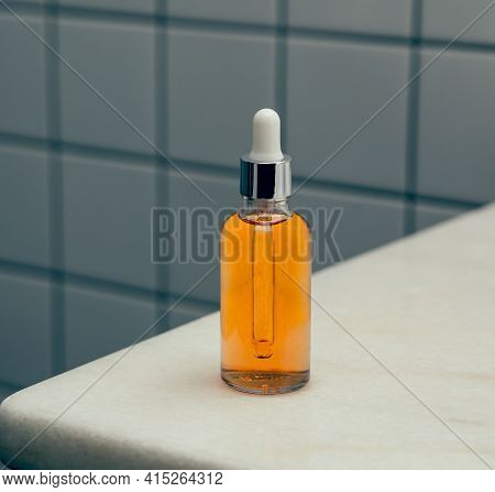 Natural Serum. Concept Of Cosmetic Injection Is Hyaluronic Acid, Botulin, Serum.