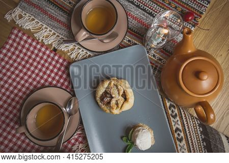 Traditional Georgian Sweets And Desserts With Hazelnuts, Walnuts, Grape Juice, Honey, Chocolate. Bak