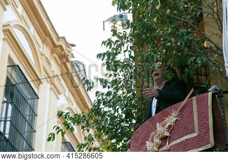 Cordoba, Spain - April 1, 2021: Saetas Del Pueblo In The Jewish Quarter
