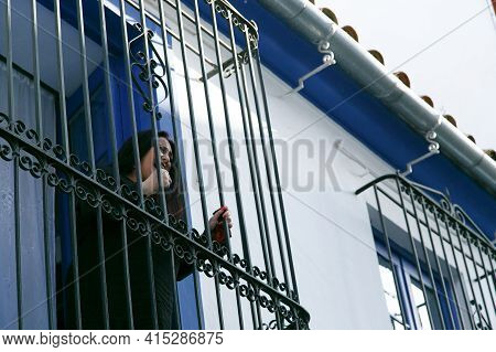 Cordoba, Spain - April 1, 2021: Saetas Del Pueblo In The Jewish Quarter