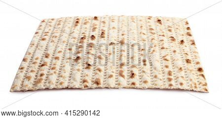 Passover Matzo Isolated On White. Pesach Celebration