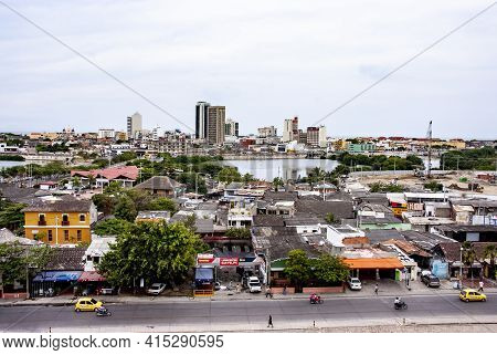 Top View Of Cartagena, Known In The Colonial Era As Cartagena De Indias - Colombia. 26th Of April 20