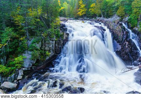 View Of The Diable (devil) Waterfall, In Mont Tremblant National Park, Quebec, Canada