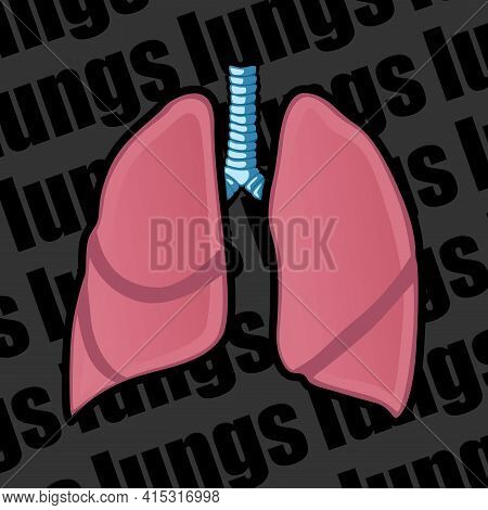 Image Of A Human Organ For Medical Websites, Flyers, Posters, And More. Lungs. Vector Image.