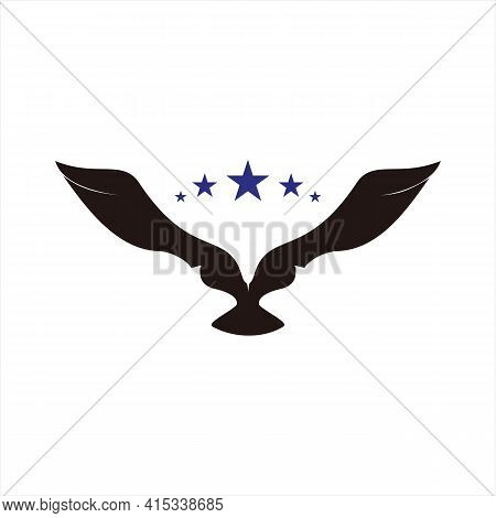Eagle Icon Eagle Logo Icon Isolated Black On White Background Eagle Icon Wings Eagle Image Vector Ic