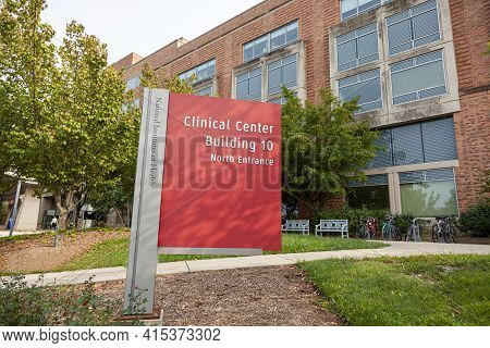Bethesda, Md, Usa 09/15/2020: Clinical Center (building 10)  Inside National Institutes Of Health (n