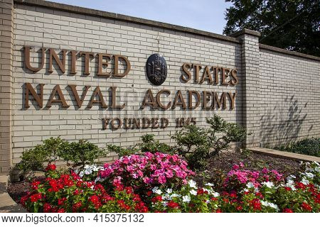 Annapolis, Md 08/21/2020: Outside View Of The Naval Academy In Annapolis, Md . Image Shows Usna Seal