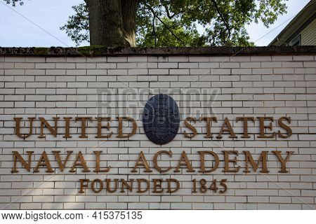 Annapolis, Md 08/21/2020: Outside View Of The Naval Academy In Annapolis, Md . Image Shows Usna Seal