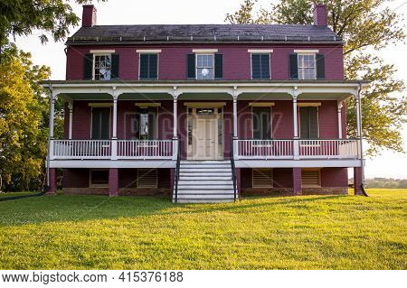 Maryland, Usa 08//05/2020: View Of Worthington House, A Historic Building That Was Located At Monoca