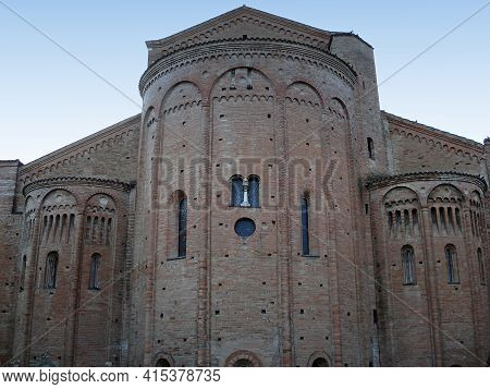 Abbey Of Nonantola. Abbazia Di Nonantola. Medieval Monastic Building Seat Of An Important Benedictin