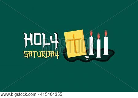 Postcard Holy Saturday Before Easter, Holy Week, The Crucifixion Of Jesus And The Resurrection. Holy