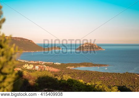 Mesmerizing Panoramic View Of The Rocks And Beaches Of The Iland Of Sardinia.north Of Sardinia