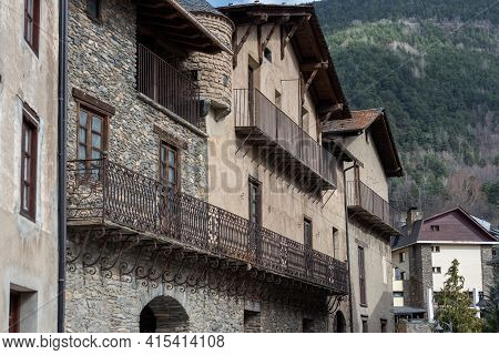 Ordino, Andorra: 2021 March 30: Museum Casa De Areny-plandolit In Spring In Ordino, Andorra In The P